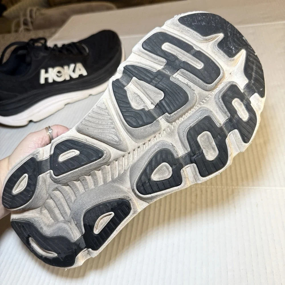 HOKA ONE ONE GAVIOTA 5 Black Running Shoes Sneakers Men's Sz 12.5 EE